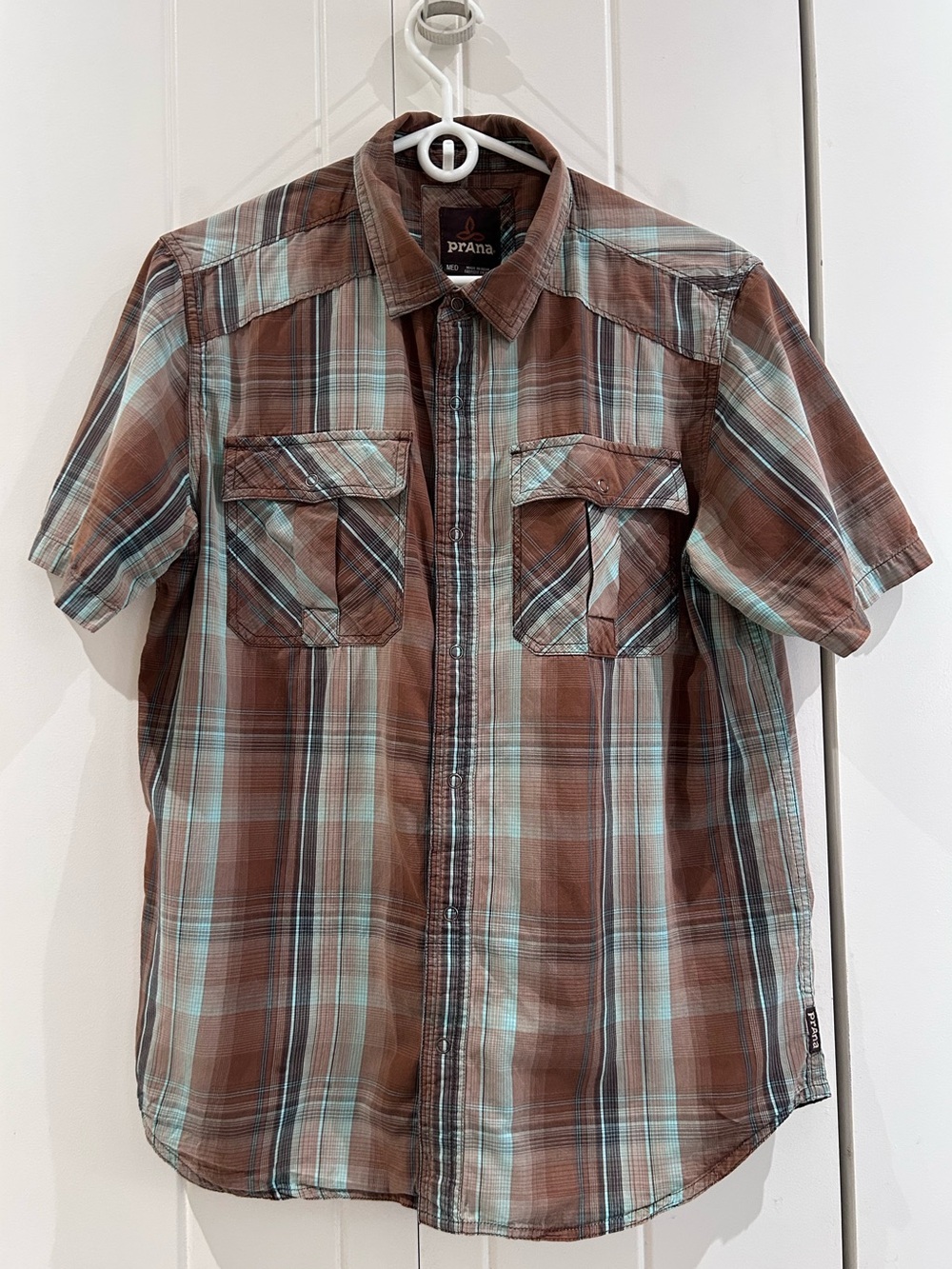 Prana organic cotton plaid shirt